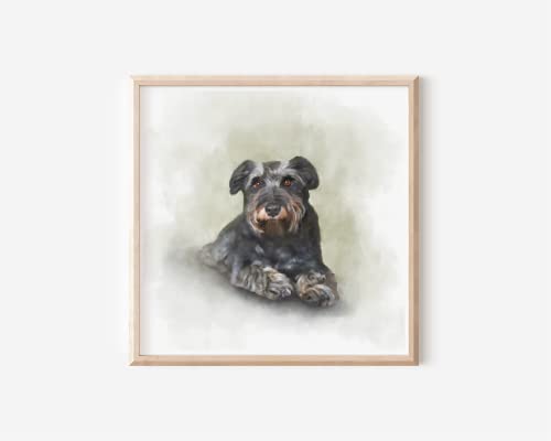 Šnaucer Dog pokloni za vlasnika Šnaucera, Šnaucer Dog Art Prints, Dog Art akvarel Prints Wall Art, Dog Artwork For Walls, Digital