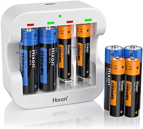 Hixon 1.5V punjiva litijum AA AAA baterije sa punjačem. [J818 Dvostruki A i J816 trostruki paket]]