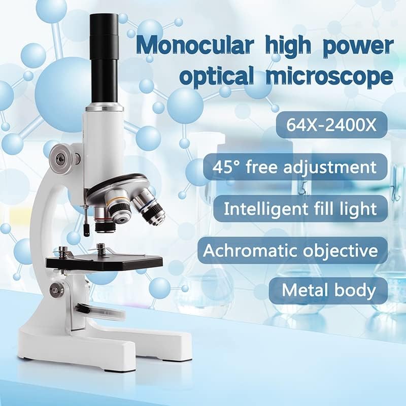 Komplet opreme za mikroskop za odrasle 64x-2400x Monokularni optički mikroskop potrošni materijal za nauku o eksperimentalnoj biološkoj