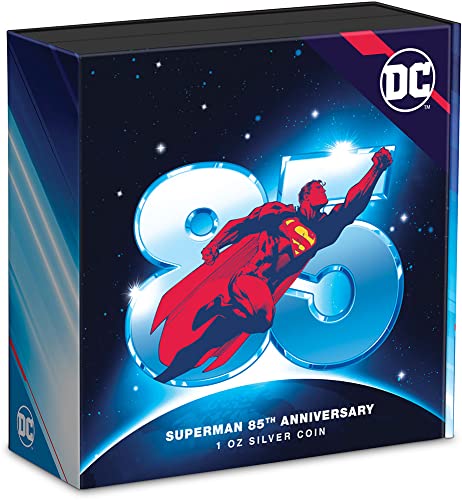 2023 DE SUPERMAN godišnjica Powercoin Superman 85. godišnjica DC stripovi 1 oz Silver Coin 2 $ Niue 2023 Dokaz