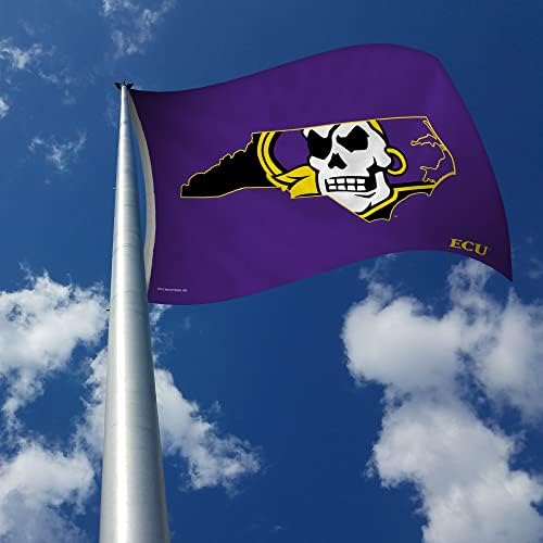 RICO Industries NCAA Istočna Karolina Pirates Zastava 3 X 5 'Zastava banera - Jednostrana - unutarnji ili vanjski - domaći dekor