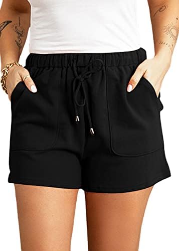 Kmoly kratke hlače za žene Ležerne prilike ljetne vuče Elastični visoki struk Comfy plaže s džepovima