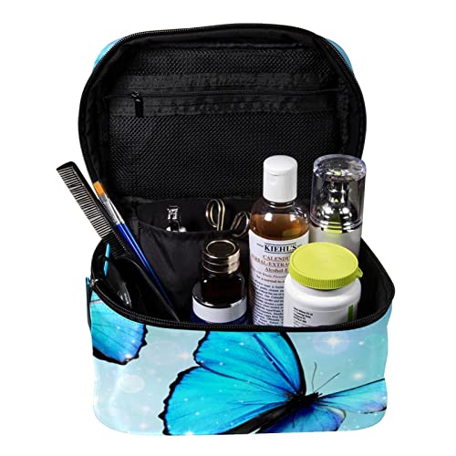 Žene Velike profesionalne torbe za šminku za šminku s čarobnim leptirima na vodi, prijenosni željeznički kozmetički organi organizator