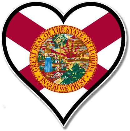 AK Wall Art Florida Florida Flog Heart Vinyl naljepnica - Kaciga za automobile - Odaberite veličinu