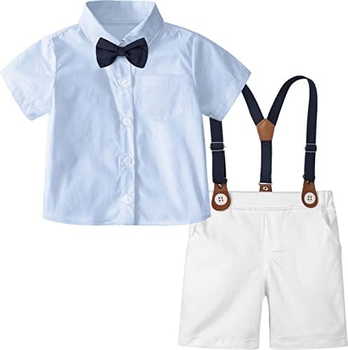 A & J Dizajn Baby Boys Gentleman odijelo, 2pcs Outfit Majica i hlače