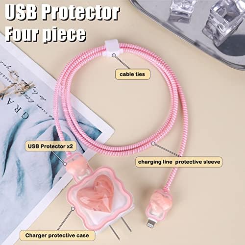Lijep DIY zaštitnik kablova za iPhone punjač, slatki dizajn 3D srčanih talasa, kabl za prenos podataka USB punjač žica za uštedu telefona