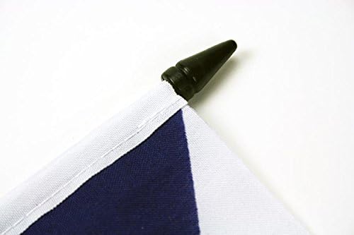 AZ zastava Galicia zastava tablice 5 '' x 8 '' - španska regija Galicia zastava za stol 21 x 14 cm - crna plastična stick i baza