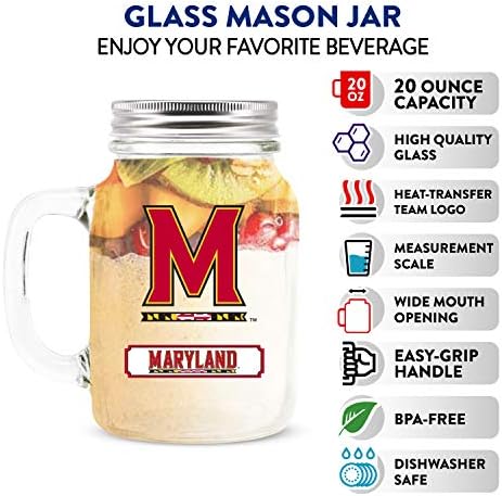 NCAA Maryland Terrapins 20oz staklo Mason Jar
