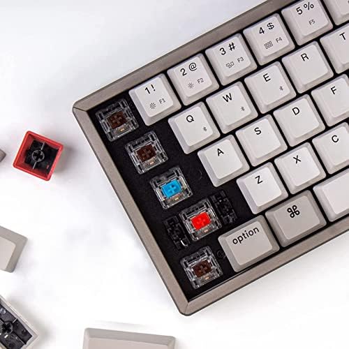Keychron K6 65% kompaktna bežična mehanička tastatura sa 68 tastera od aluminijumskog okvira za Mac, Bluetooth, Multitasking, žičana