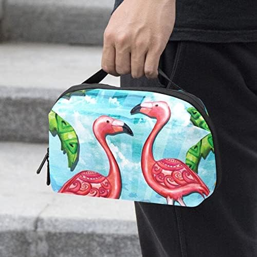 Toaletska torba Travel Torba, Vodootporna šminka Kozmetička torba Organizator za dodatnu opremu, Vintage slikarstvo Flamingo Tropsko
