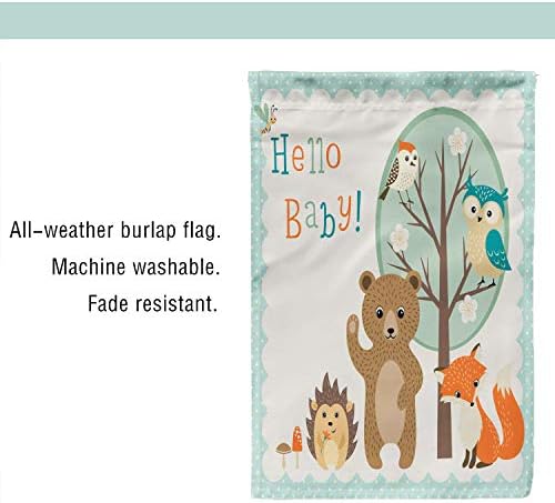 Soopat Woodland sezonska Zastava, tuš za bebe sa slatkim šumskim životinjama Baby Shower otporne na vremenske uslove dvostruko prošivene