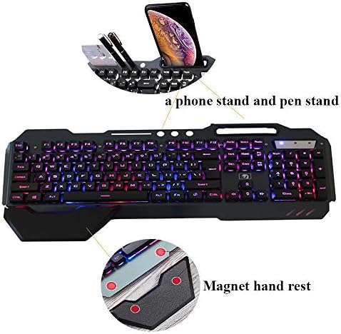 Kombinacija RGB tastature i miša sa pozadinskim osvetljenjem, Podesiva lampa za disanje žičana tastatura za igre, tastatura za odmor