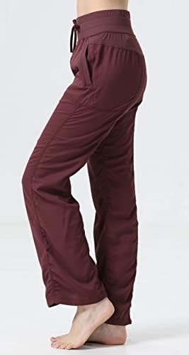 Charhou ženske joge hlače s džepovima visoki struk vježbajte širok zidni trenerke sa dnevnom boravkom na planinaru pantalone