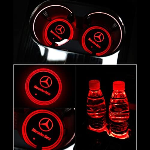 Arhiucyo 2 komada LED čaša Držač Car Priaderi 7 boje Pad USB čaša za piće Pribor za udruživanje Unutarnje dekoracija Atmosferska lampica
