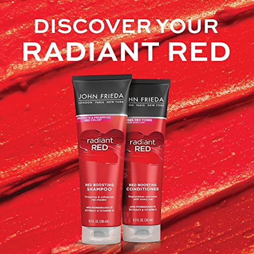 John Frieda Radiant Red šampon za crvenu kosu, pomaže u poboljšanju nijansi crvene kose, sa Narom i vitaminom E, 8.3 oz