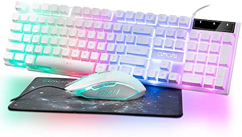 Gaming tastatura i miš Combo-Rainbow Keyboard & amp;Gaming miš LED pozadinskim osvjetljenjem 3600dpi žičani mehanički osjećaj kompatibilan