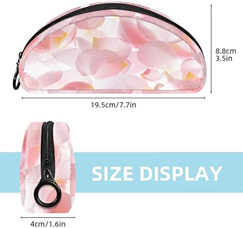 Mala šminkarska torba, patentno torbica Travel Cosmetic organizator za žene i djevojke, ružičaste latice Cvjetni