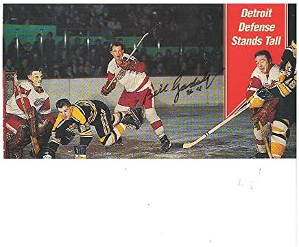 Bill Gadsby potpisan Detroit Crvena krila hokejaška kartica Detroit odbrana stoji visoki - autogramirani NHL fotografije