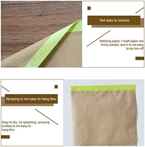 AooceePaw Boing papir za maskiranje sa ljepilom, 18 inča x 50 stopa i farbarima od drapera papir, ljepilo za ljepilo Zaštitni papir Rola za zaštitu od poda, automatsko maskiranje tijela, zidni prekrivač