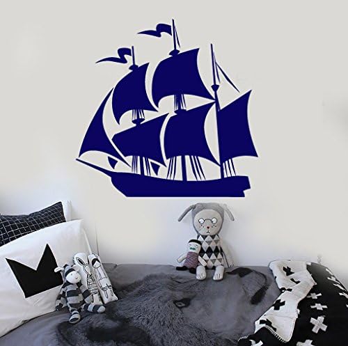 Veliki vinilni zidni naljepnica brodove dječje sobe dječje umjetničke morske naljepnice tamno plava