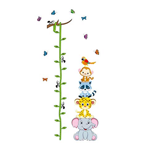 Cartoon Animals Dječija Tabela visine zidna naljepnica mjerni ravnalo samoljepljive naljepnice za dječje sobe za dječje sobe udobne