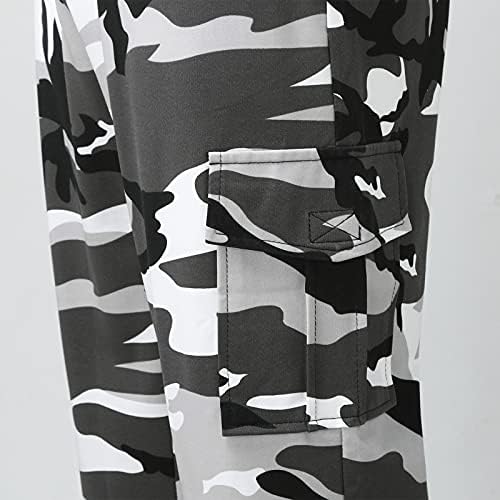 Muške Casual maskirne štampane pantalone za trčanje elastične teretane na otvorenom pantalone srednjeg struka sa džepnim casual pantalonama