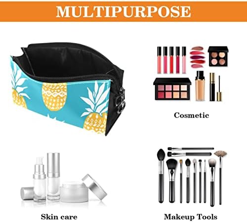 Travel Makeup Bag Vodootporna kozmetička torba torba za točku šminke za žene i djevojke, tropski voćni ananas crtani film Modern