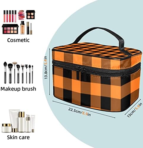 Kozmetičke vrećice za žene, torbe torbice šminkeri organizator za skladištenje šminke za šminku Djevojke, Halloween Narančasta crna