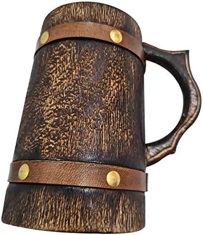 KolekcionarstvoBuy srednjovjekovni retro stil tankarda piva za pivo prirodno drvo ručno rađene grame za poklon pivo tankard Groom