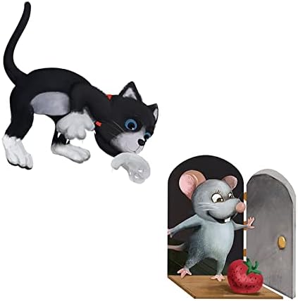 Zidne naljepnice za zrcale Zidne naljepnice bez mačke Cartoon Slatke miševe Mala zidna naljepnica za dječju sobu dnevni boravak Spavaća