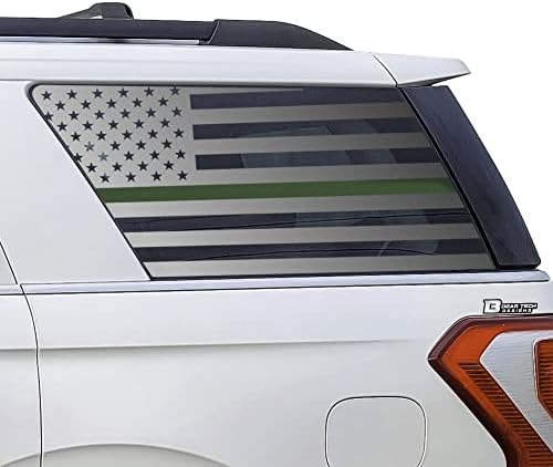 Bogar Tech Dizajn PreCut Quarter Window American Flag Vinil naljepnica za naljepnicu Kompatibilna sa Ford Expedition 2018-2022, mat