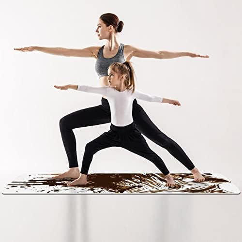 SDLKFRELI 6mm Extra Thick Yoga Mat, Wolf Head Print Print Eco-Friendly TPE Exercise Mats Pilates Mat sa za jogu, trening, Core Fitness