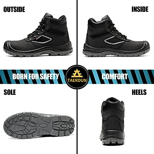Taerdun Čelične čizme za muškarce vodootporne radne zaštitne cipele neklizajuće prozračne komforne lagane, industrijske & amp; građevinske