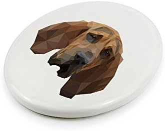 Bloodhound, nadgrobna keramička ploča sa likom psa, geometrijska