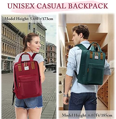 Vaschy laptop ruksak za muškarce, 15.6inch vintage ruksak za knjige Daypack, vodootporan ranac za posao s koledžom za poslovno poslovanje