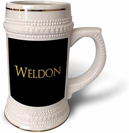 3Droza Weldon atraktivno muško ime u SAD-u. Žuta na crnoj boji. - 22oz Stein šolja