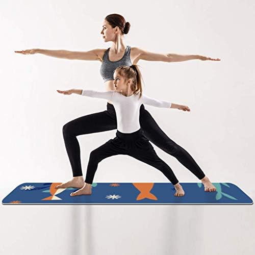 Unicey Submarine Fanfish debela neklizajuća Vježba & amp; fitnes 1/4 prostirka za jogu za jogu Pilates & vježba za fitnes na podu